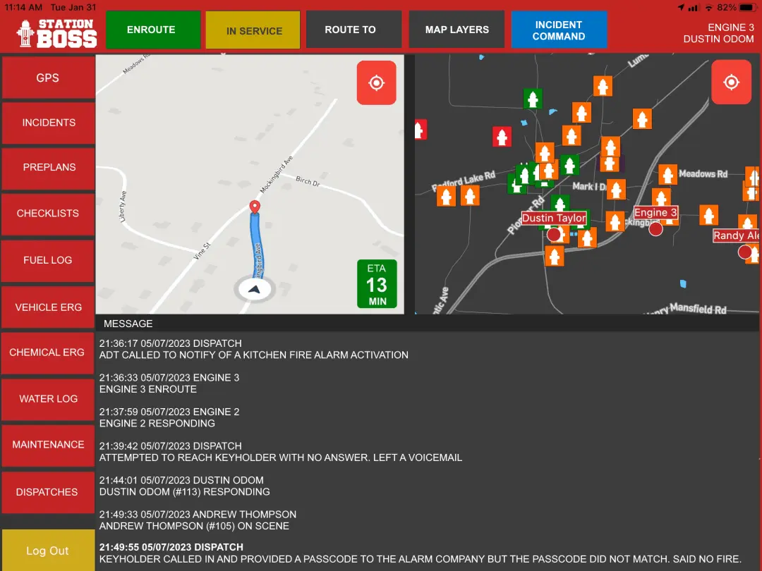 Fire Truck GPS Navigation Station Boss